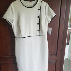 NWT Off white dress with black trim